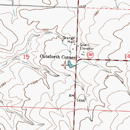 Topographic Map of Cutsforth Reservoir, OR