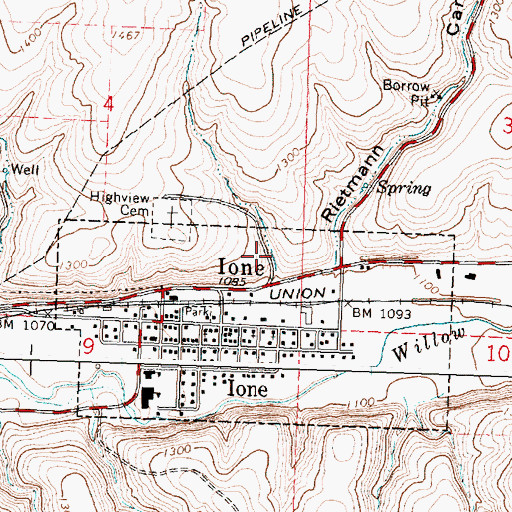Topographic Map of Lorraine Creek, OR