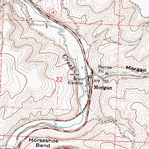 Topographic Map of Morgan Creek, OR