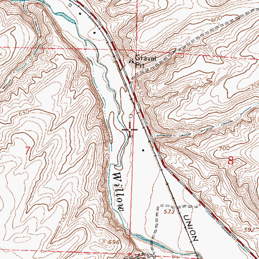 Topographic Map of Ewing (historical), OR