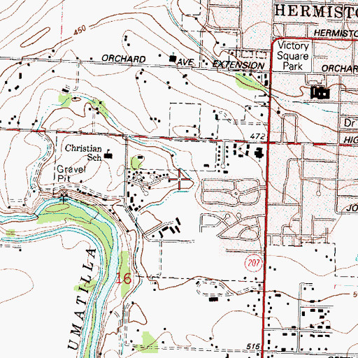 Topographic Map of I Canal, OR