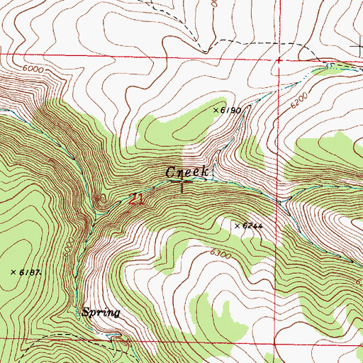Topographic Map of Cold Spring Creek, OR