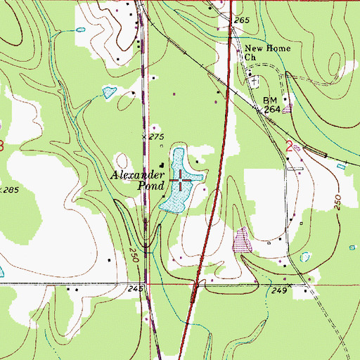 Topographic Map of Alexander Pond, AL