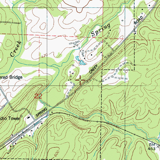 Topographic Map of Alexander Springs, AL
