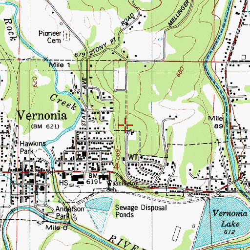 Topographic Map of O-A Hill, OR