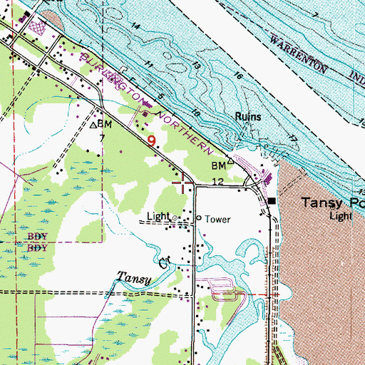 Topographic Map of Flavel (historical), OR