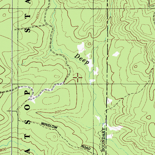 Topographic Map of David Creek, OR