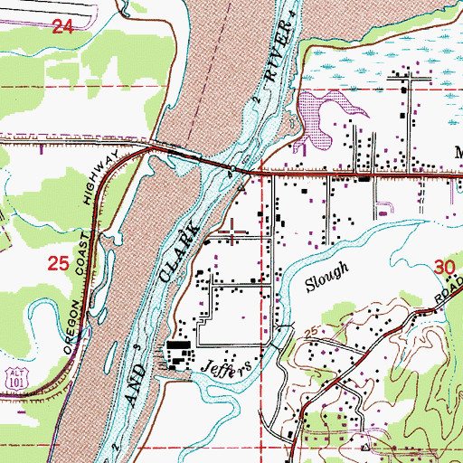 Topographic Map of Jeffers Garden, OR