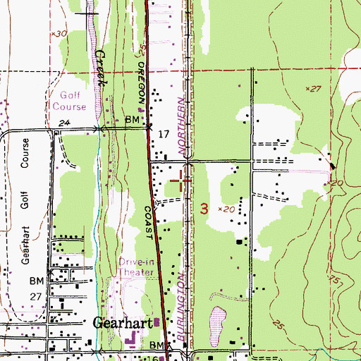 Topographic Map of Skookum Creek, OR