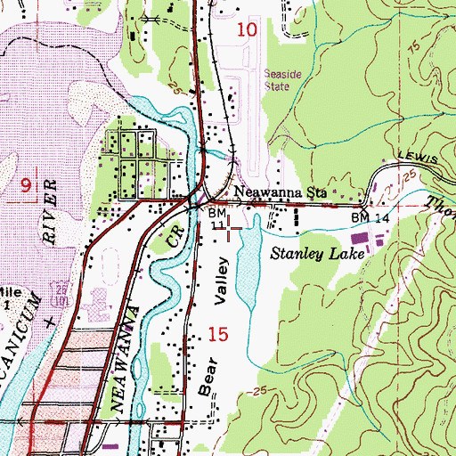 Topographic Map of Mill Creek, OR