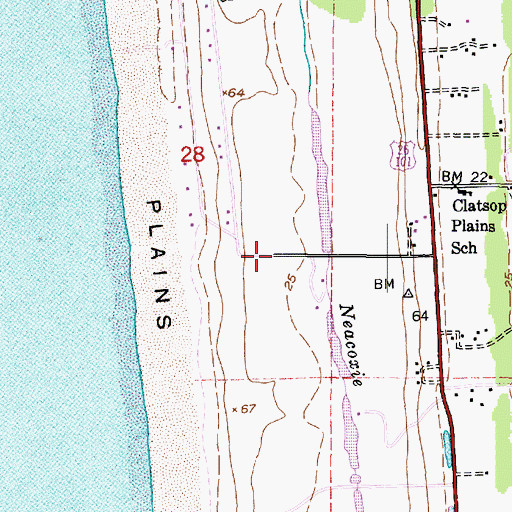 Topographic Map of Surf Pines, OR