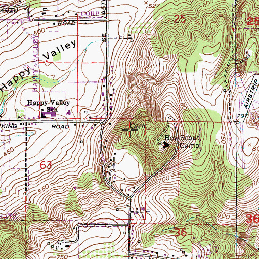 Topographic Map of Cristilla Pioneer Cemetery, OR