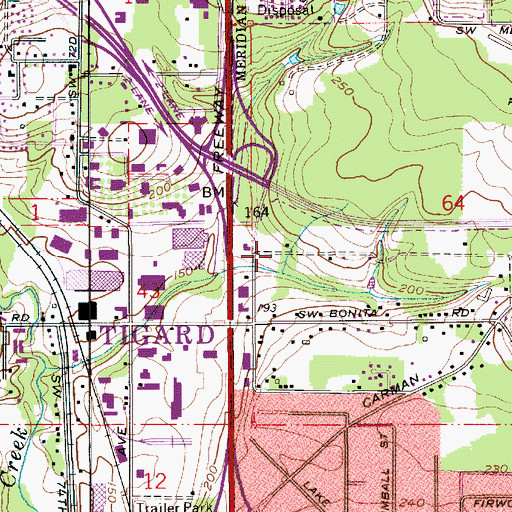 Topographic Map of Carter Creek, OR
