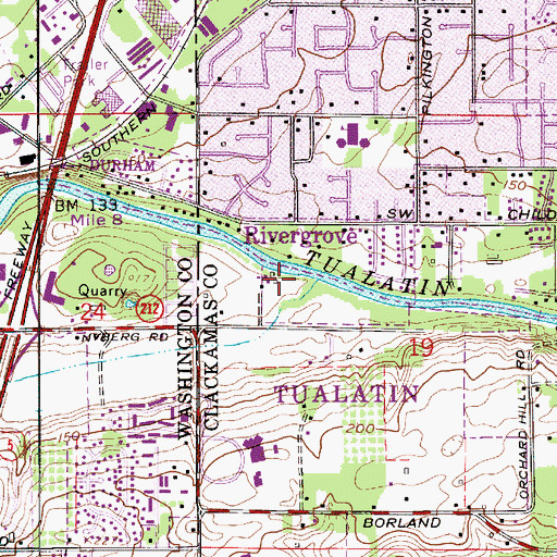 Topographic Map of Nyberg Creek, OR