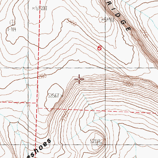 Topographic Map of Horseshoe Rim, OR