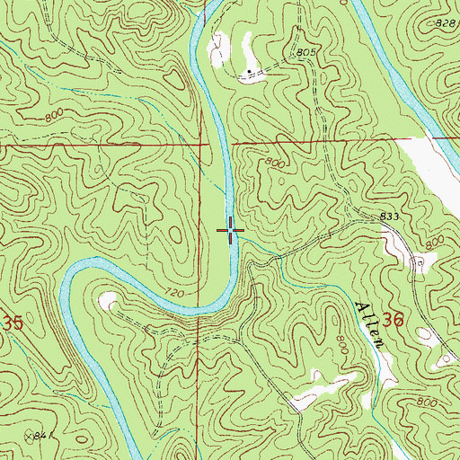Topographic Map of Allen Branch, AL