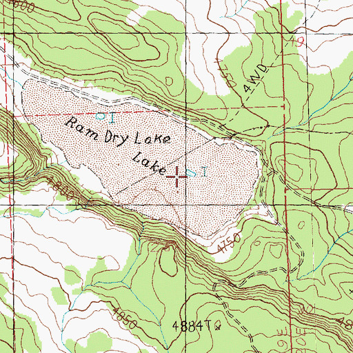 Topographic Map of Ram Lake South Waterhole, OR