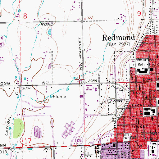 Topographic Map of Central Oregon Academy (historical), OR