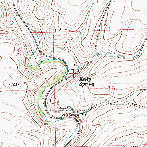 Topographic Map of Kelly Spring, OR