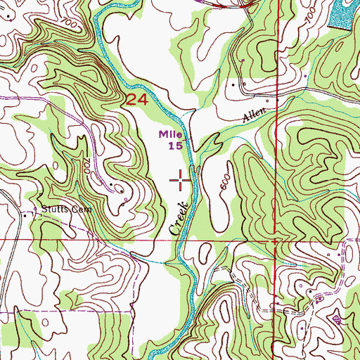Topographic Map of Allen Branch, AL