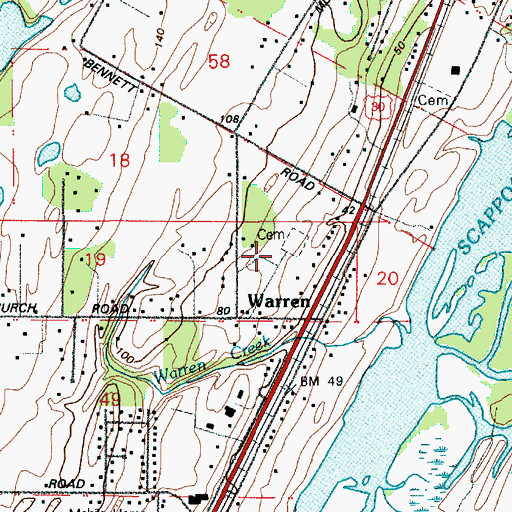 Topographic Map of Lutheran Cemetery, OR