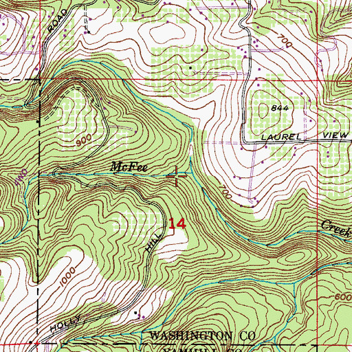 Topographic Map of Graver Creek, OR
