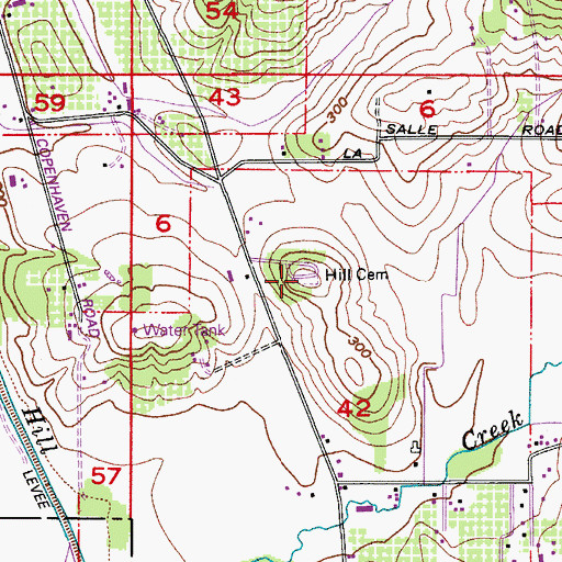 Topographic Map of Hills Cemetery, OR