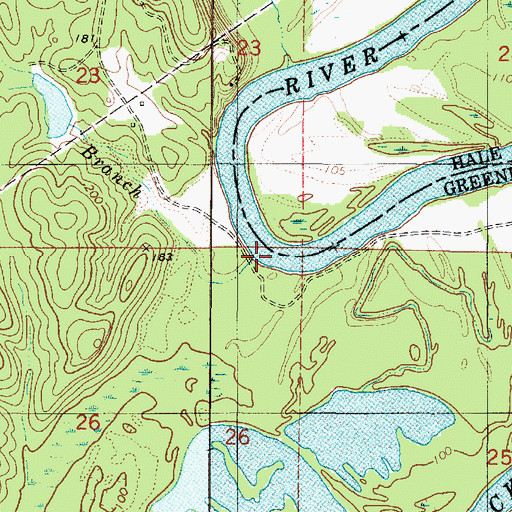 Topographic Map of Allen Branch, AL