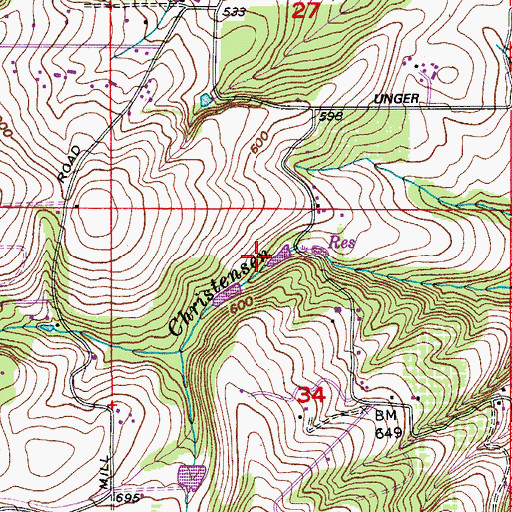 Topographic Map of Koehnke Reservoir, OR