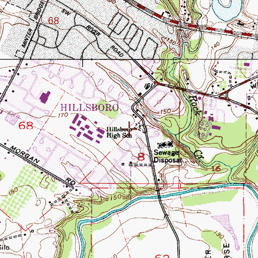 Topographic Map of Saint Matthews Cemetery, OR