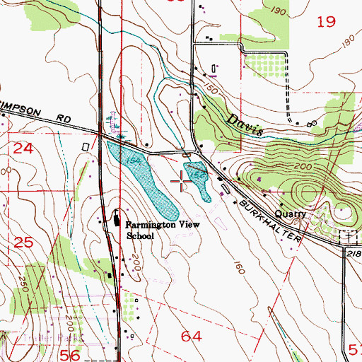 Topographic Map of Burkhalter Reservoir, OR