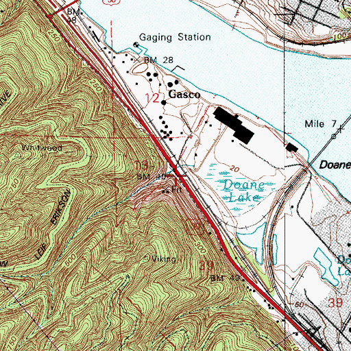 Topographic Map of Doane Creek, OR