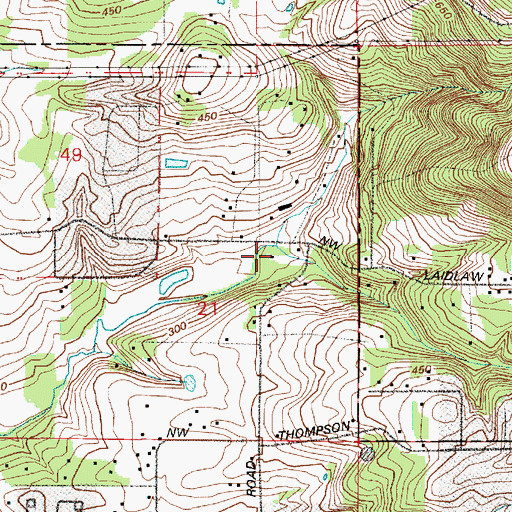 Topographic Map of Bannister Creek, OR