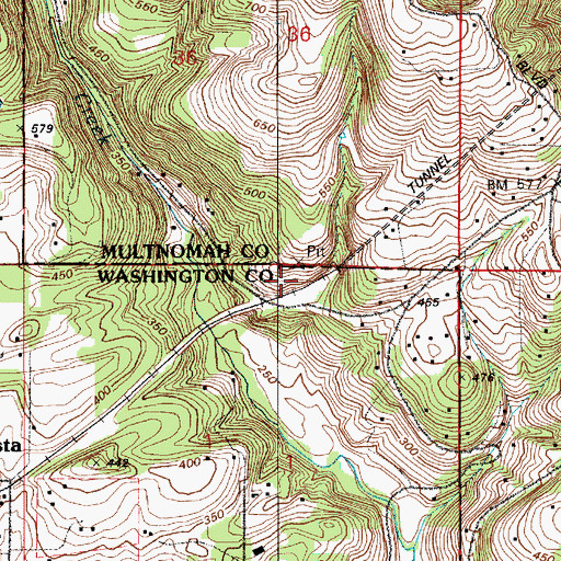 Topographic Map of Plainview (historical), OR