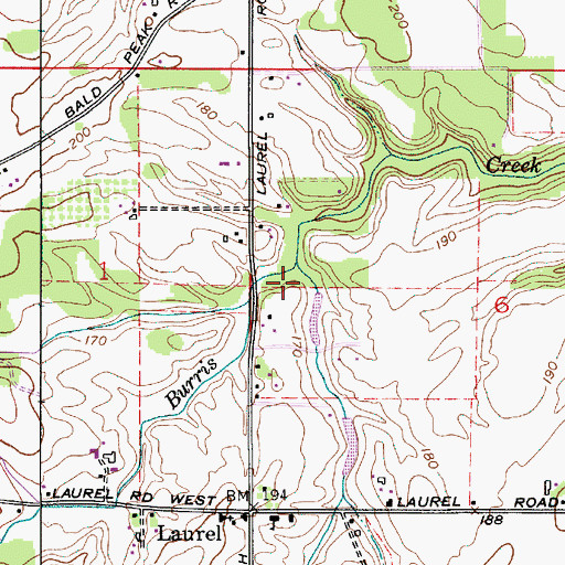 Topographic Map of Messinger Creek, OR