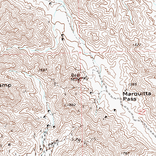 Topographic Map of Bear Mine, AZ