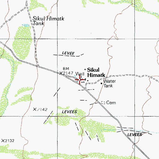 Topographic Map of Sikul Himatk, AZ