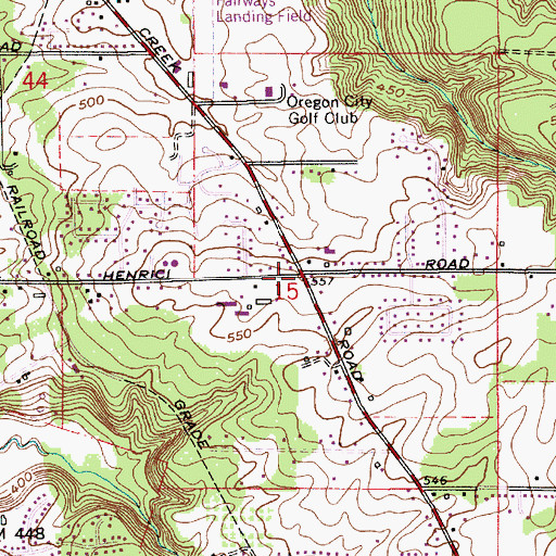 Topographic Map of Henrici, OR