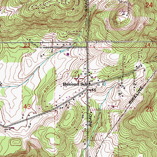 Topographic Map of Holcomb, OR