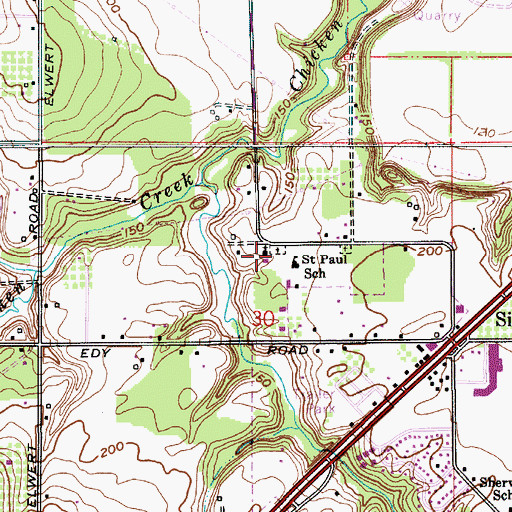 Topographic Map of Saint Paul Lutheran Cemetery, OR