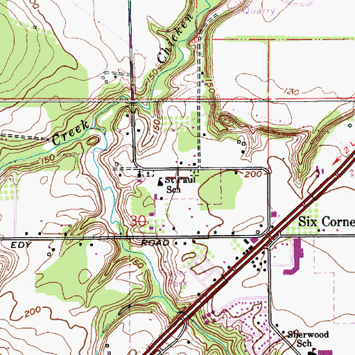 Topographic Map of Maple Lane Cemetery, OR