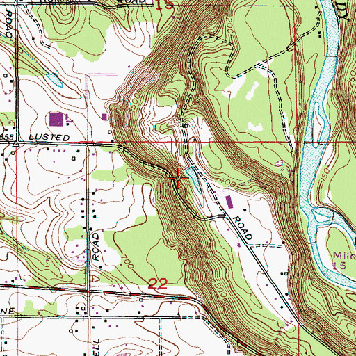 Topographic Map of Lusted Reservoir, OR