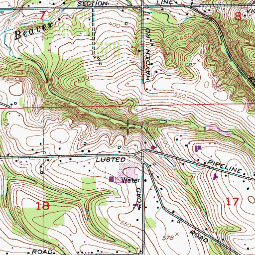 Topographic Map of Middle Fork Beaver Creek, OR
