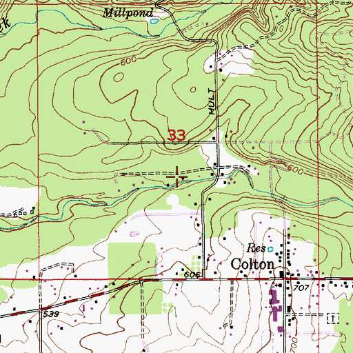 Topographic Map of May Creek, OR