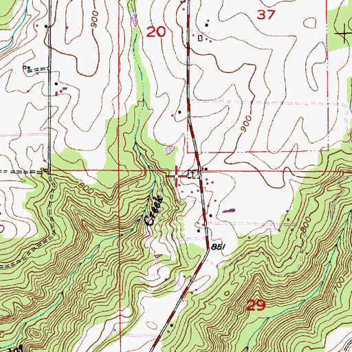 Topographic Map of Clarkes Cemetery, OR