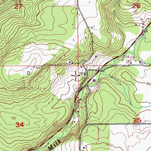 Topographic Map of Bonney Cemetery, OR