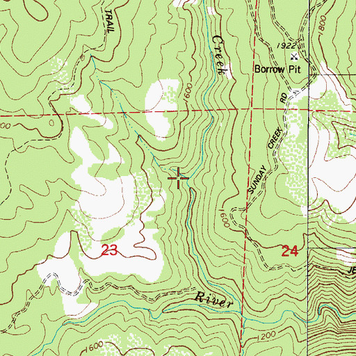 Topographic Map of Scott Creek, OR