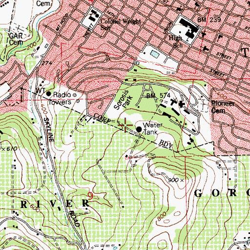 Topographic Map of Sorosis Reservoir, OR