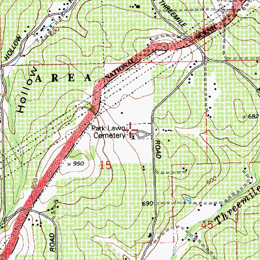 Topographic Map of Sunset Cemetery, OR
