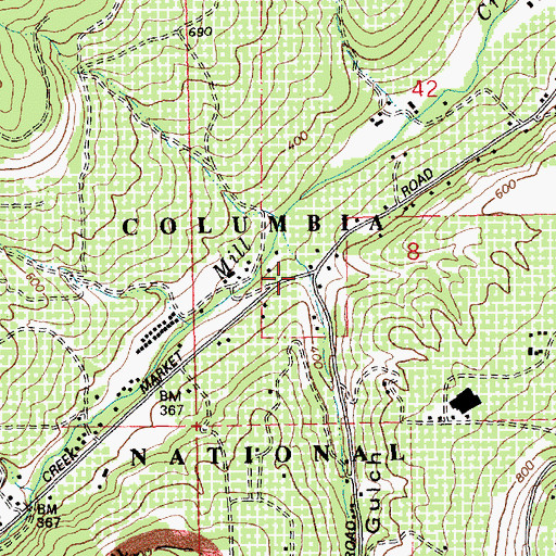 Topographic Map of Ryan Corner, OR